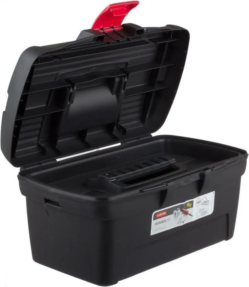 Curver Herobox Gereedschapskist 5314700 - 33x20x16cm - Zwart/Rood