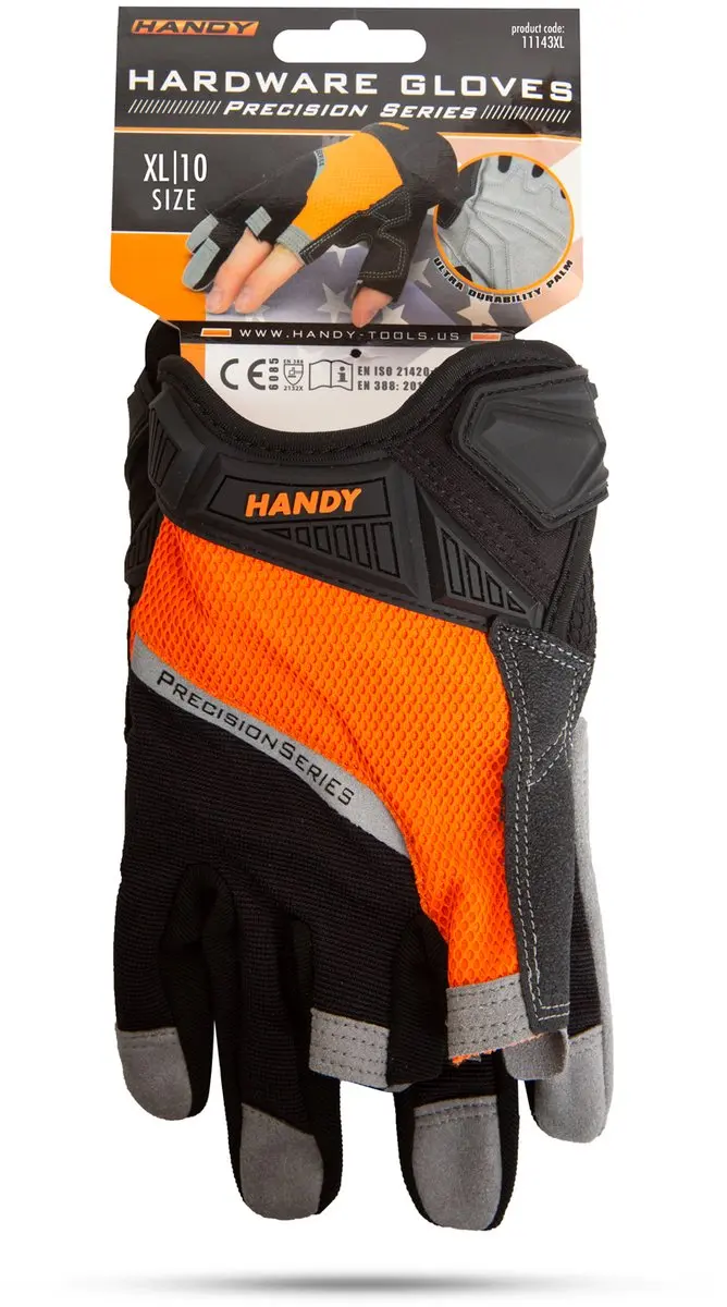 Handy Werkhandschoenen XL - 3 Open Vingers - Zwart