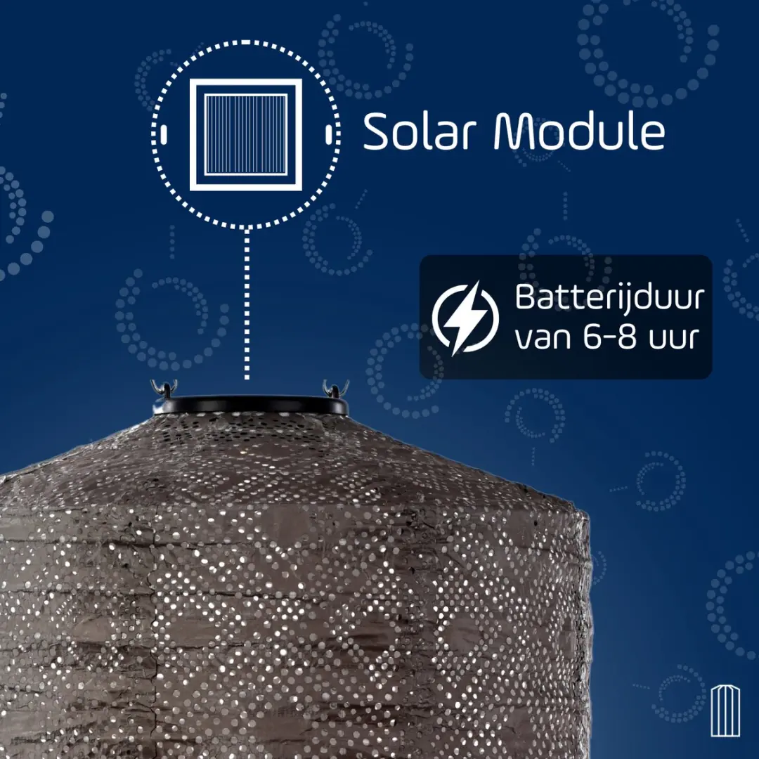 LUMIZ Solar Tuinverlichting Mosaic Cylinder 28cm - Taupe