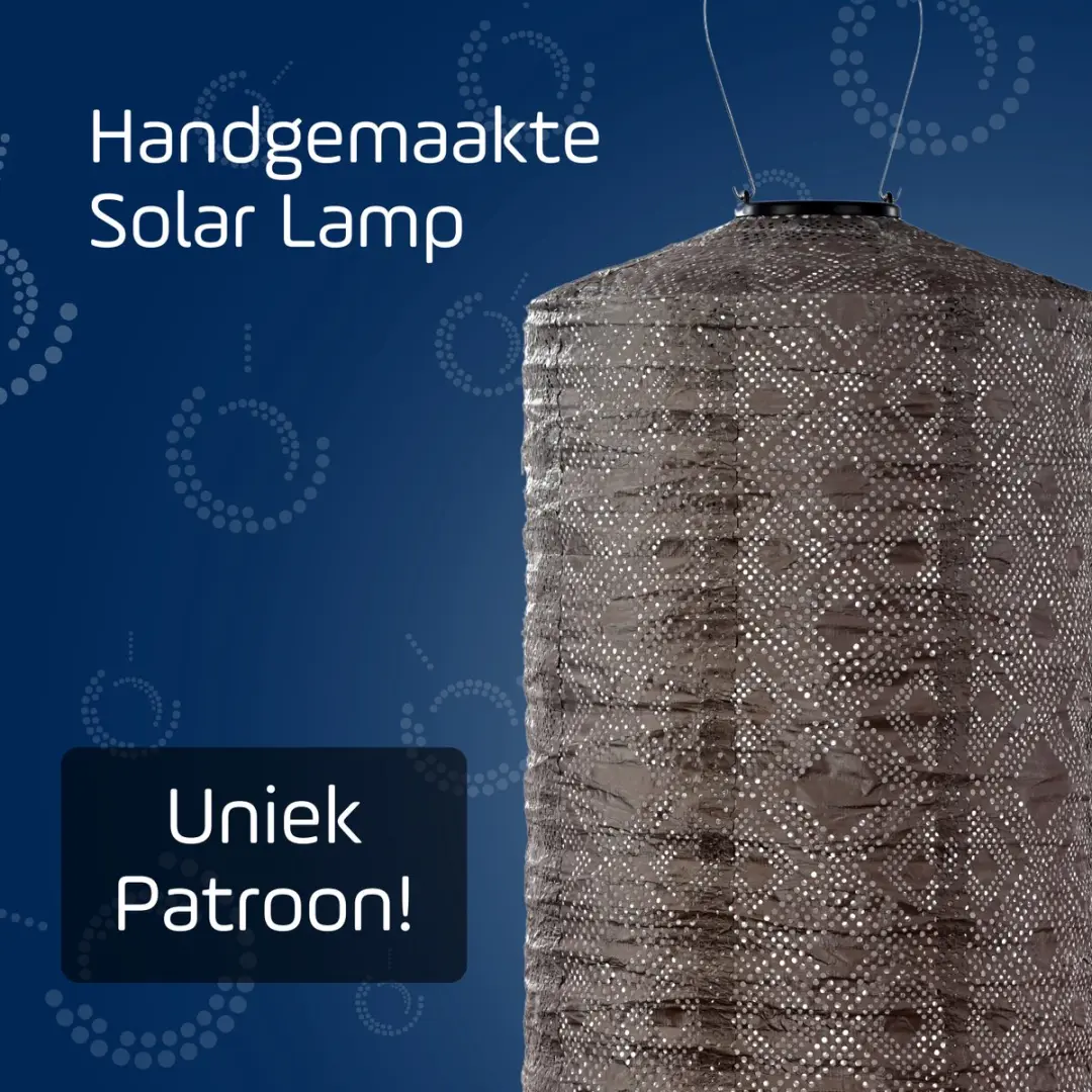 LUMIZ Solar Tuinverlichting Mosaic Cylinder 28cm - Taupe