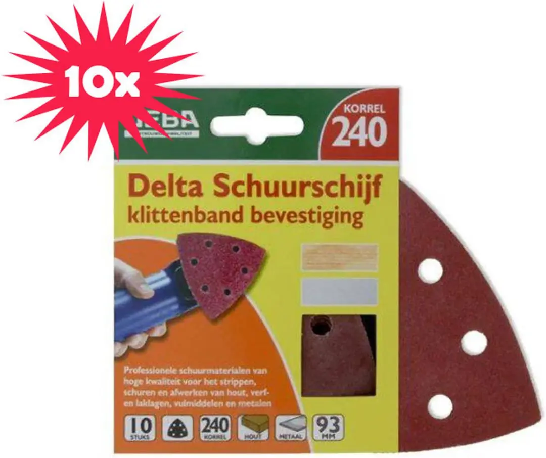 10 x 10pcs P240 Delta-schuurpapier vd