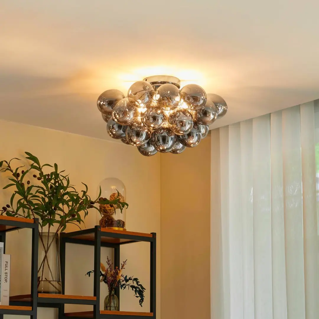 Lucande Plafondlamp 6xG9 50cm - Rookgrijs