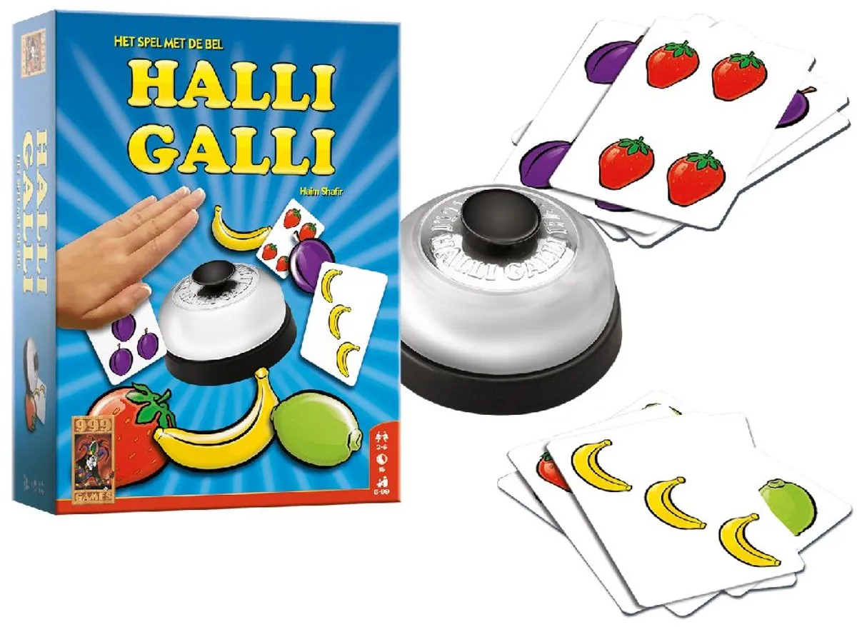 999 Games Halli Galli Actiespel - 56 Kaarten & Bel