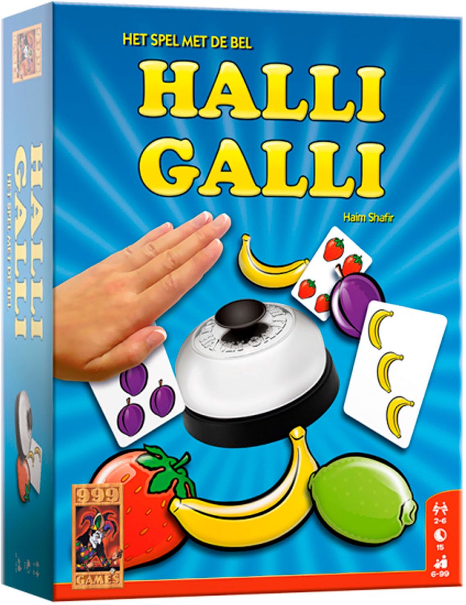 999 Games - Halli Galli - Actiespel - Het spel met de bel - Kinderspel - Gezelschapsspel - Familiespel - Reactiespel - Klein cadeautje