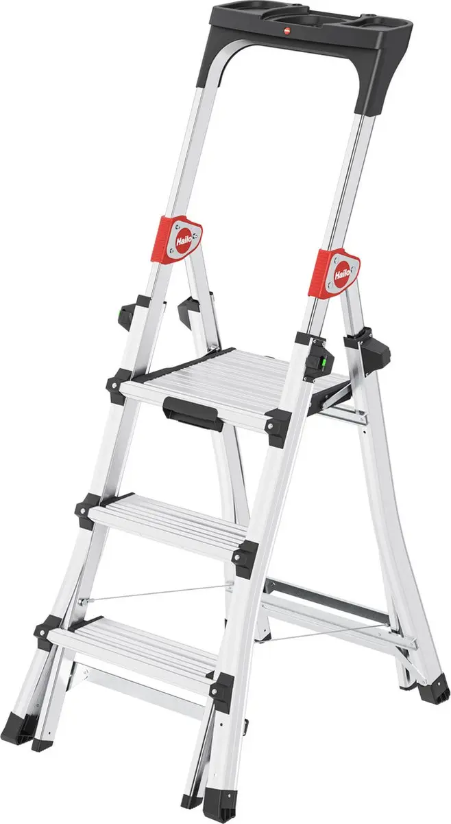Hailo Trapladder TL100 Aluminium 56x143cm - Zilver