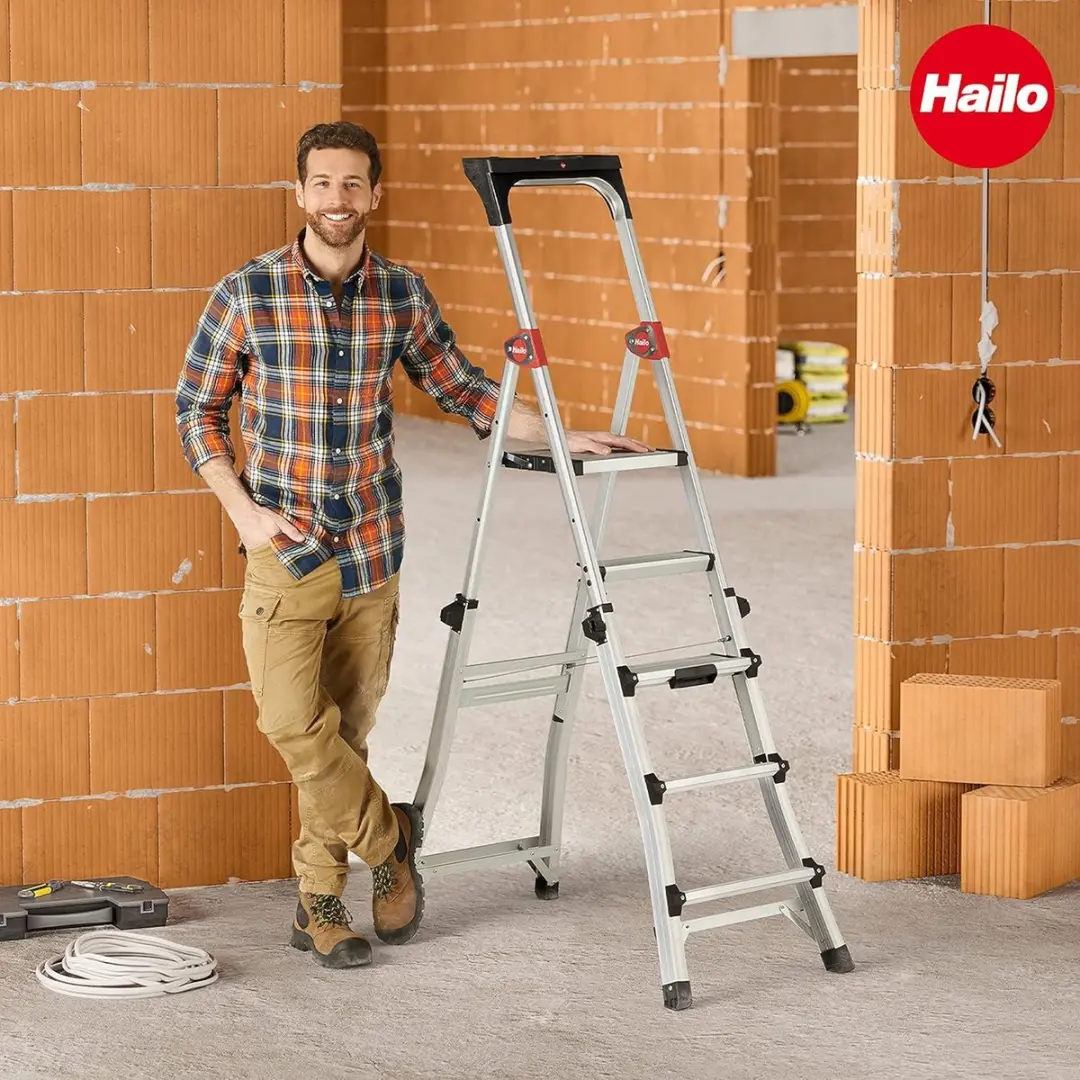 Hailo Trapladder TL100 Aluminium 56x143cm - Zilver