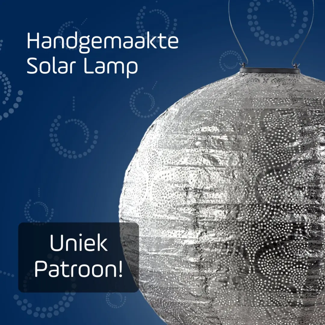 Lumiz Tigres Rond Solar Buitenlamp 40cm - Zilver
