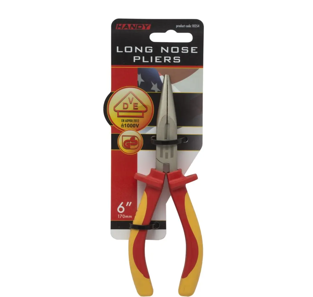 Handy 170mm Geïsoleerde Langbektang/Punttang - VDE tot 1000V - Chroom-Vanadium Staal
