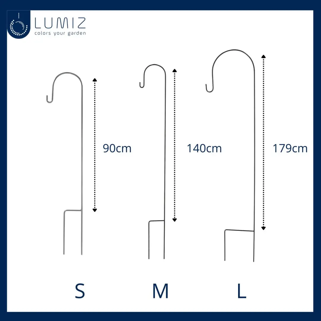 LUMIZ Herdersstafhaak 2PACK - Zwart - 179cm