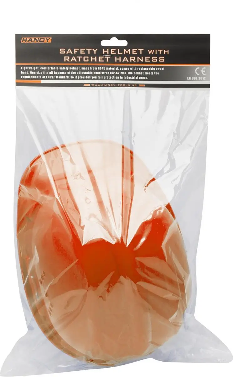 Handy Bouwhelm - Oranje - Maat 52-62cm