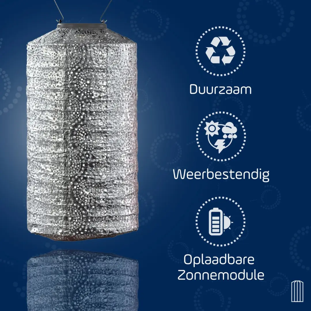 Lumiz Solar Buitenlamp Occult Cylinder 18cm - Zilver