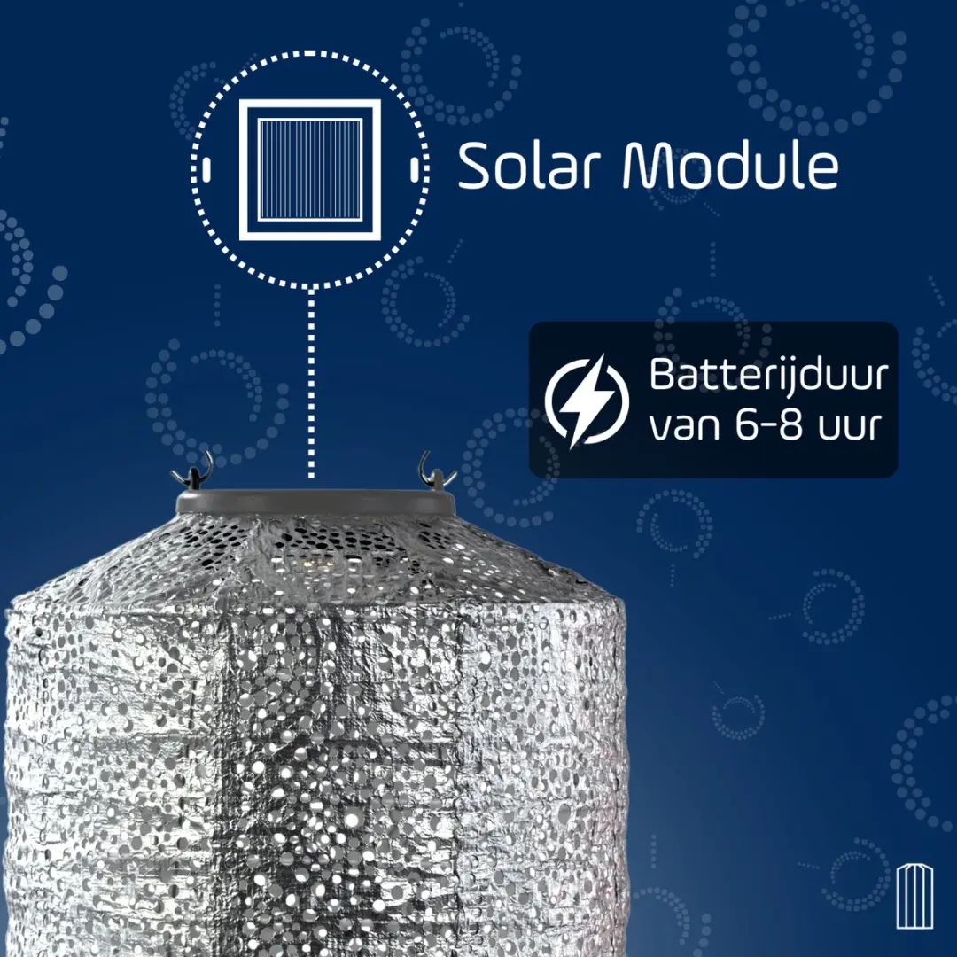 Lumiz Solar Buitenlamp Occult Cylinder 18cm - Zilver