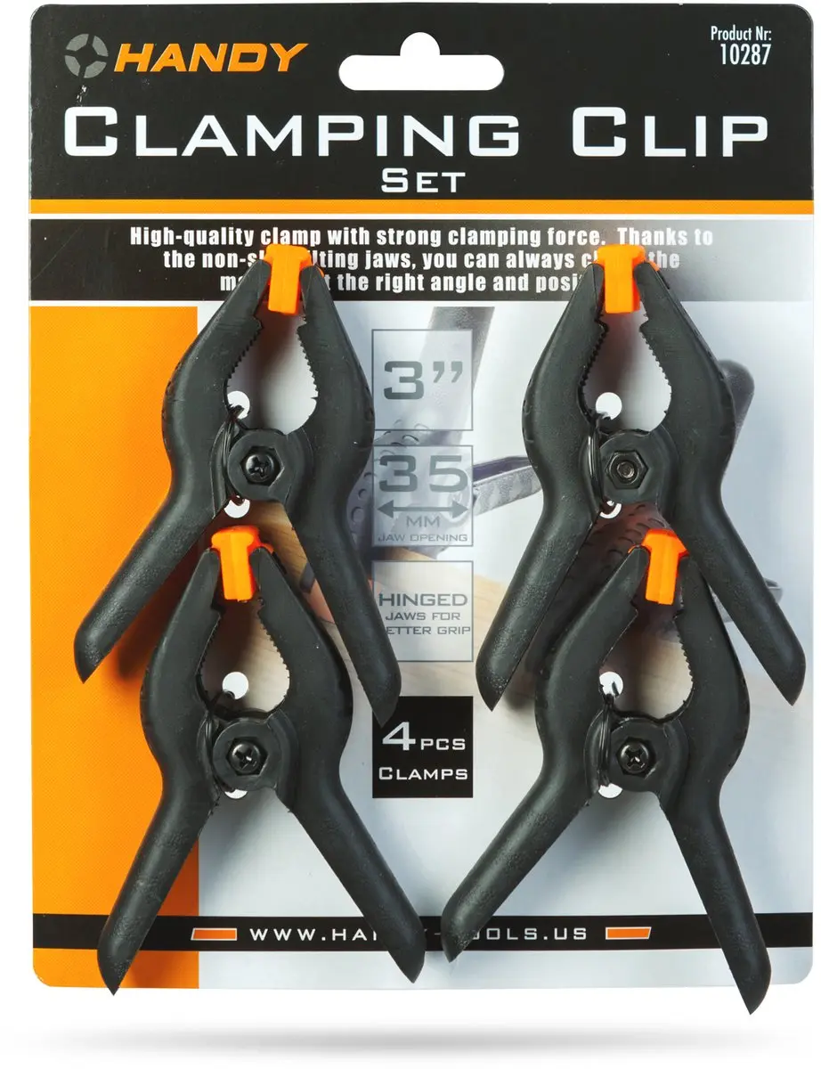 Handy Lijmklemmen Set 35mm - 4 Delig Meerkleurig