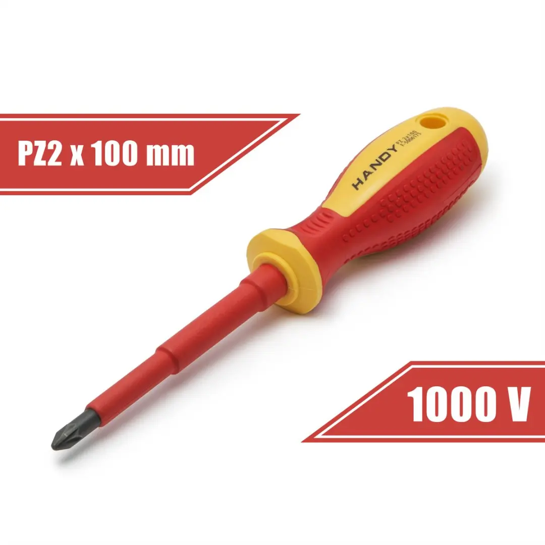 Handy Kruiskop Schroevendraaier PZ2 100mm - 1000V - Magnetisch - 3 Kleuren