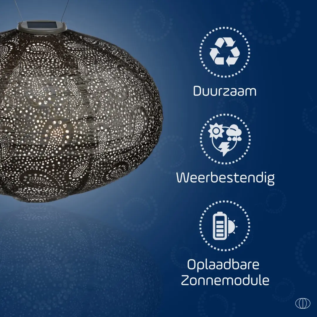 LUMIZ Paisley Oval Zonne Tuinverlichting 40cm - Taupe