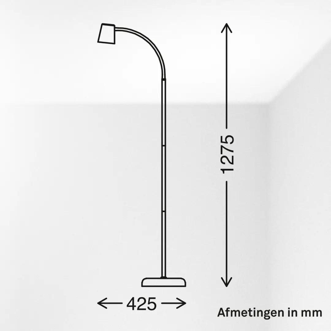 Briloner Skriva Vloerlamp - 127.5cm - satijn-metallic