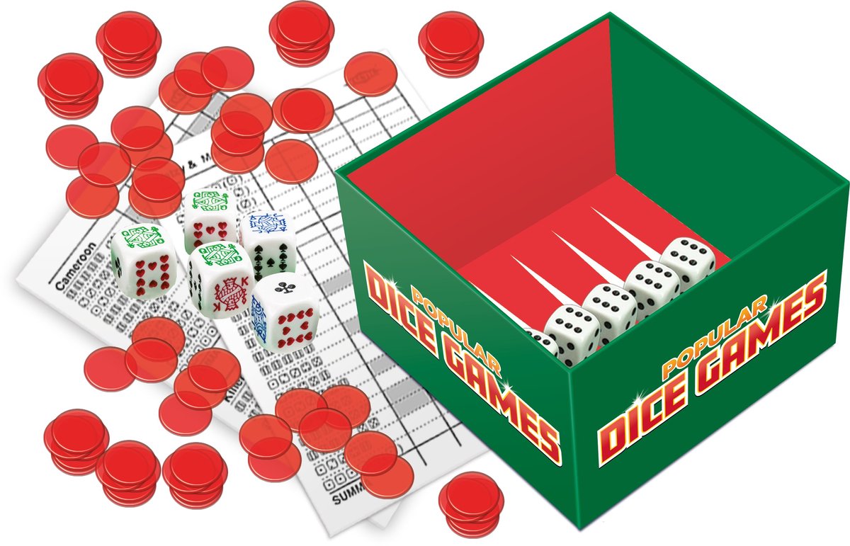 Tactic Populaire Dobbelspellen – Dobbelspel - Familiespel – Verzameling van 27 Dobbelspellen – Compact Formaat – Vanaf 7 Jaar