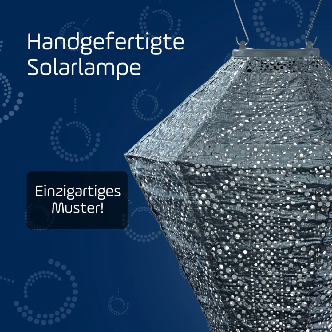 Lumiz Solar Lampion Lace Diamond 0.1W - 28cm Grijsblauw