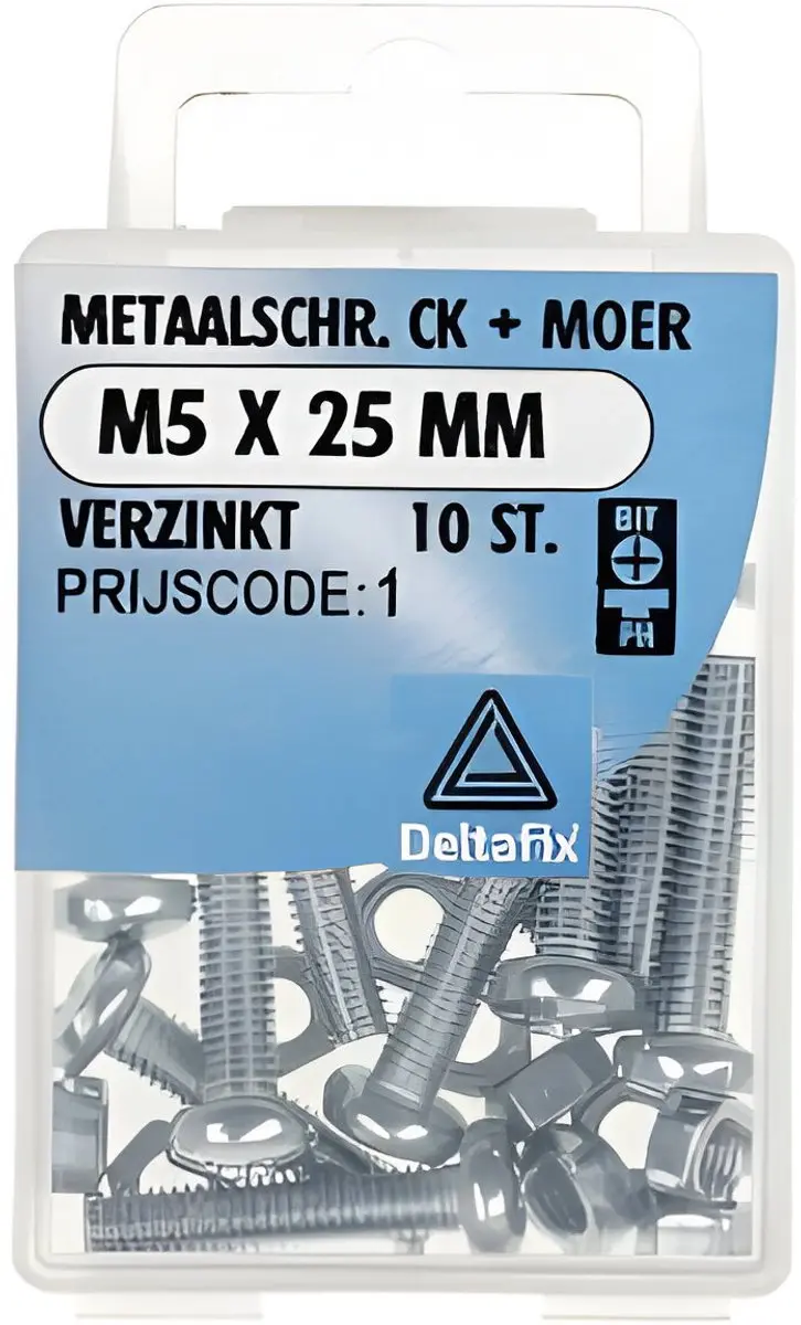 Metaalschroeven cilinderkop verzinkt m5x25mm