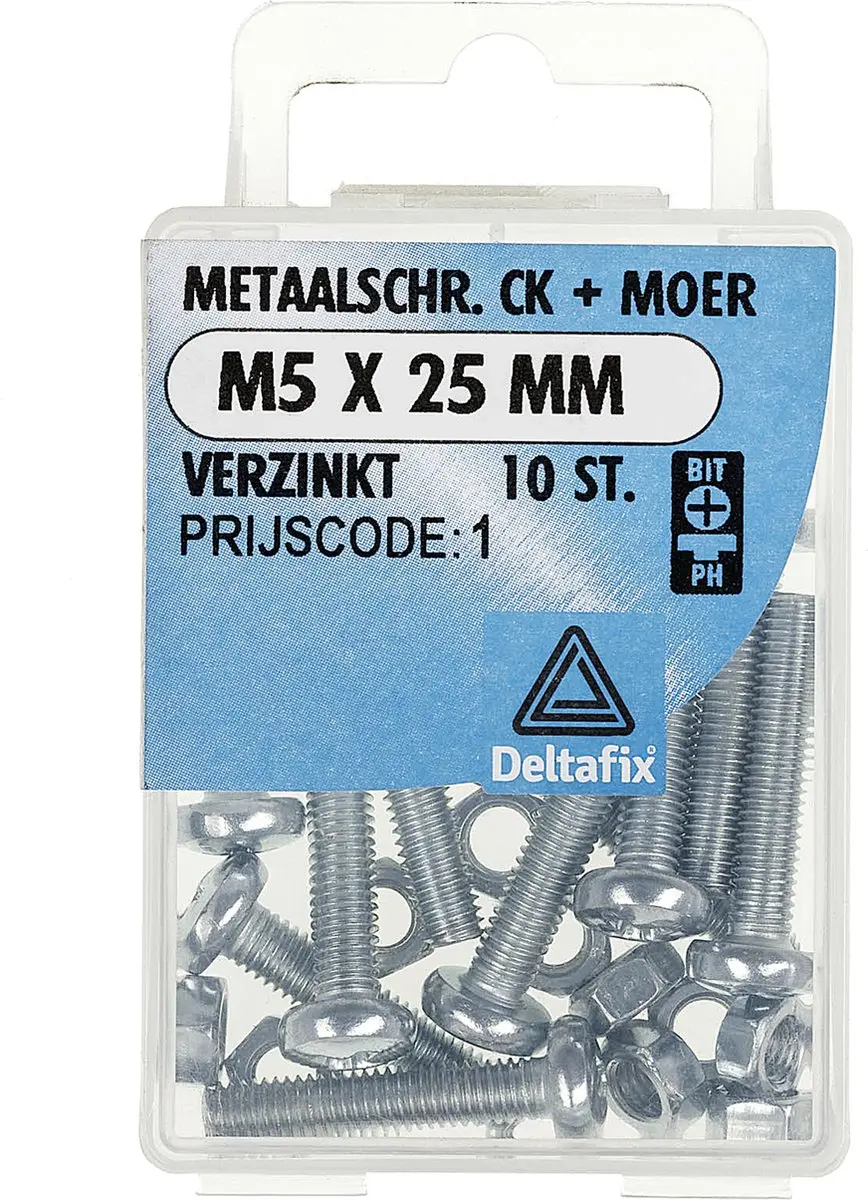 Deltafix Metaalschroeven Cilinderkop Verzinkt M5x25mm