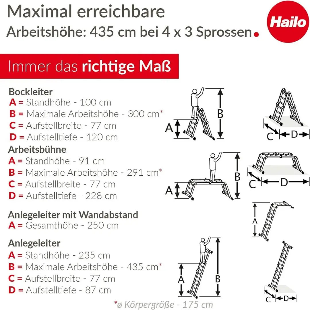 Hailo 7412-037 Universele Aluminium Ladder 4x3m - afbeelding 6 van 6