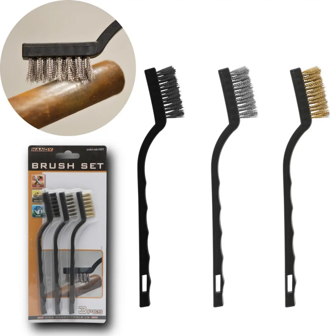 Handy Mini Staalborstels Set - 3 Stuks