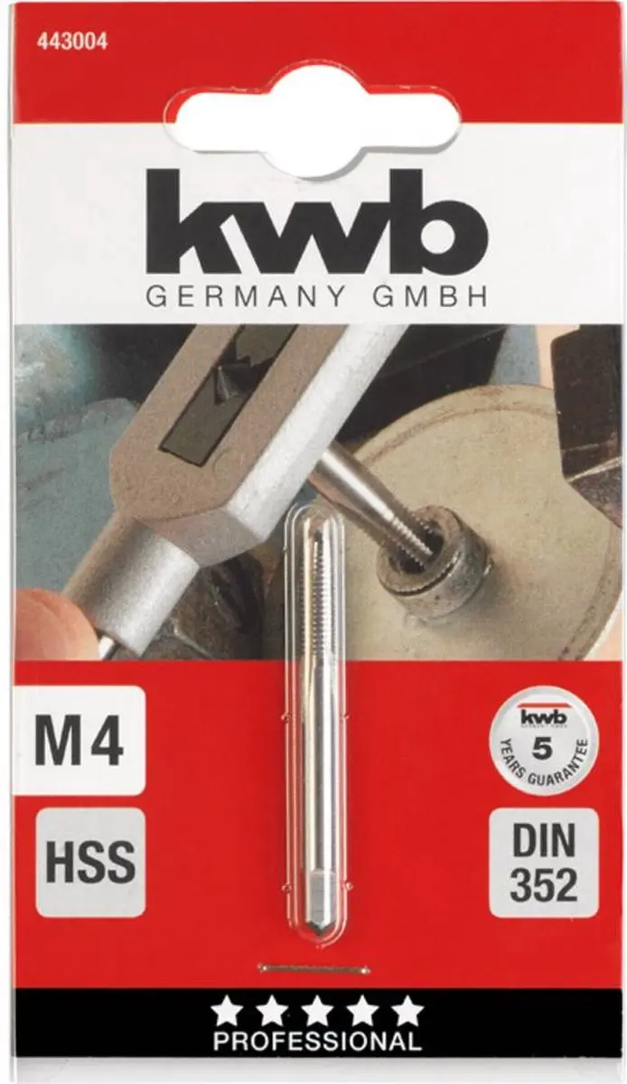 KWB 443004 Tapboren M4 HSS - Metaal 4mm