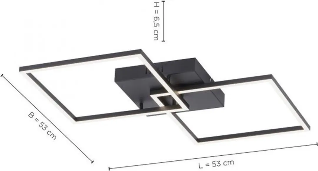 Paul Neuhaus Amanda LED Plafondlamp 2-licht - Zwart - afbeelding 6 van 6