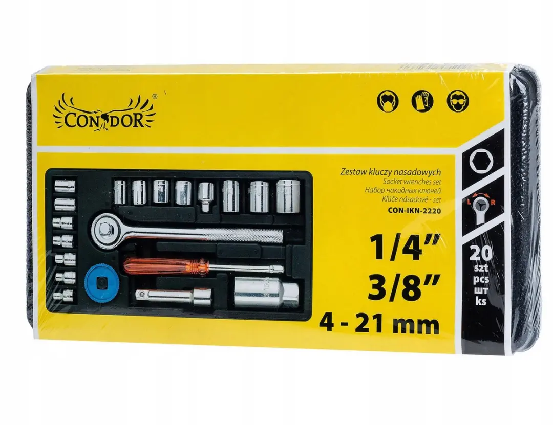 Condor Doppenset 1/4" & 3/8" 4-12mm - 20 Stuks