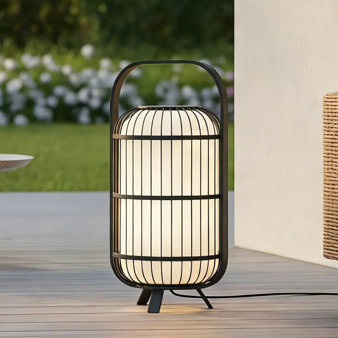 Lucande Terraslamp 1 Licht E27 - 64cm - Zwart/Wit