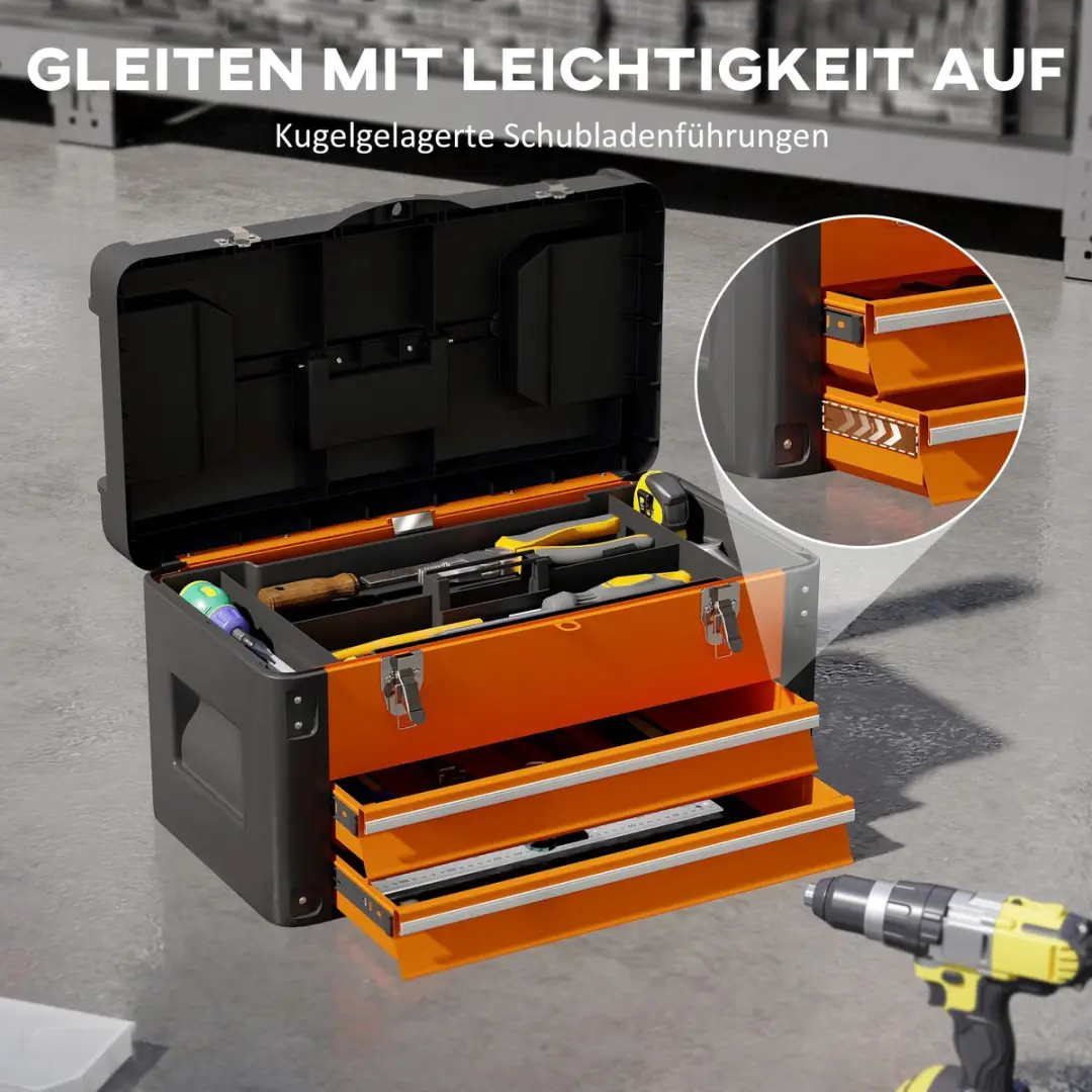 Homcom Gereedschapskist 49,7L - Oranje