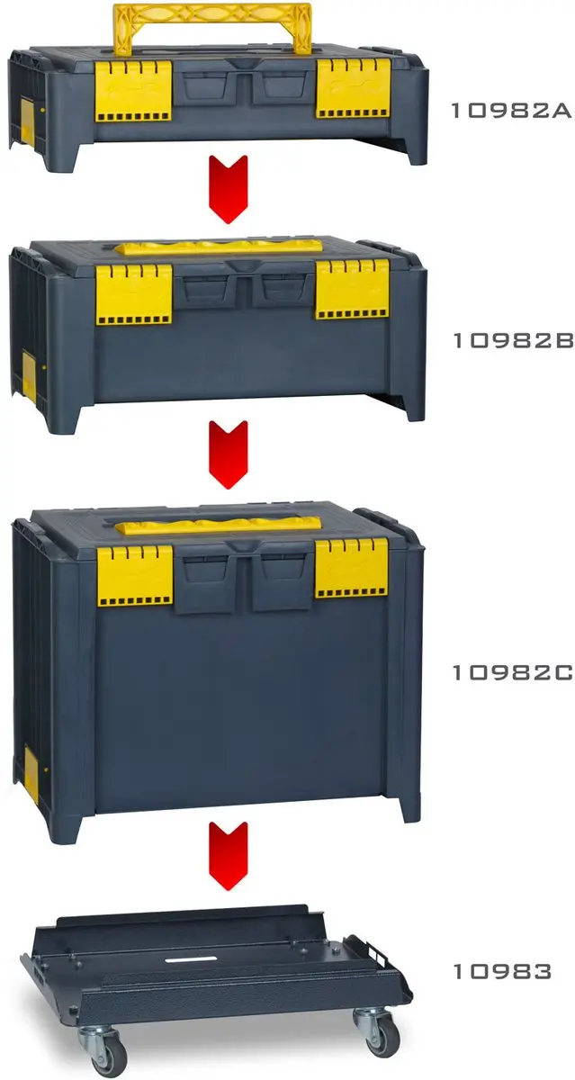 Handy Sorteerbare Gereedschapskoffer 10982A - Grijs/Geel