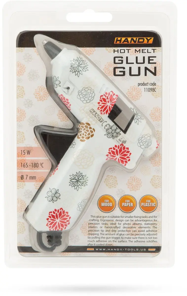 Handy Lijmpistool 11098C 7mm - 15W - Rood/Wit/Zwart