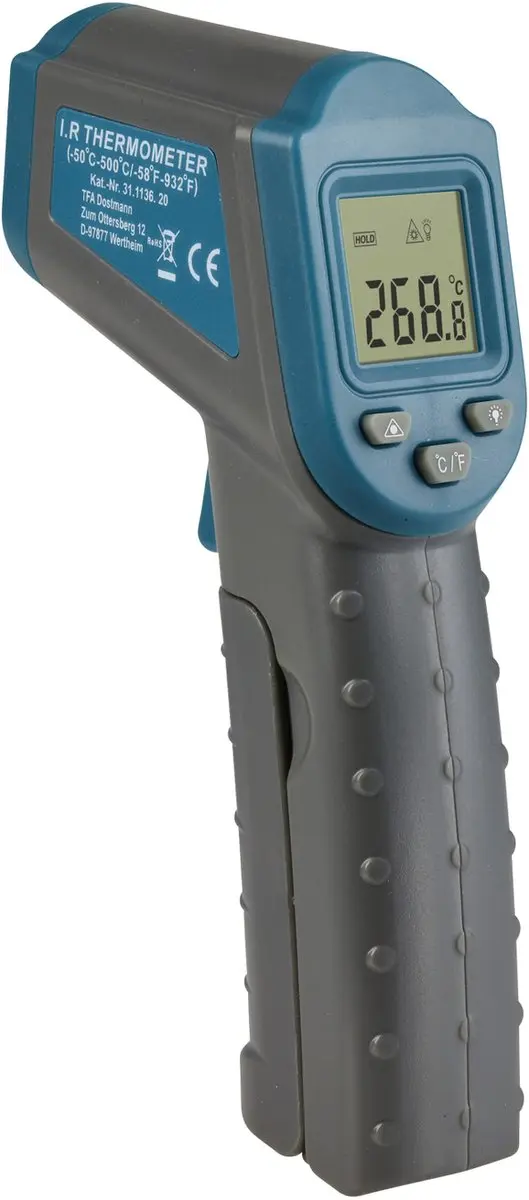 TFA Dostmann RAY Infraroodthermometer -50 tot +500°C - Grijs/Turquoise