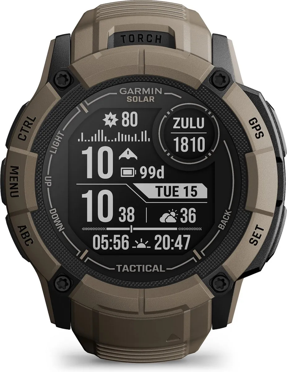 Garmin Instinct 2X Solar Tactical Edition Smartwatch - Coyote Tan