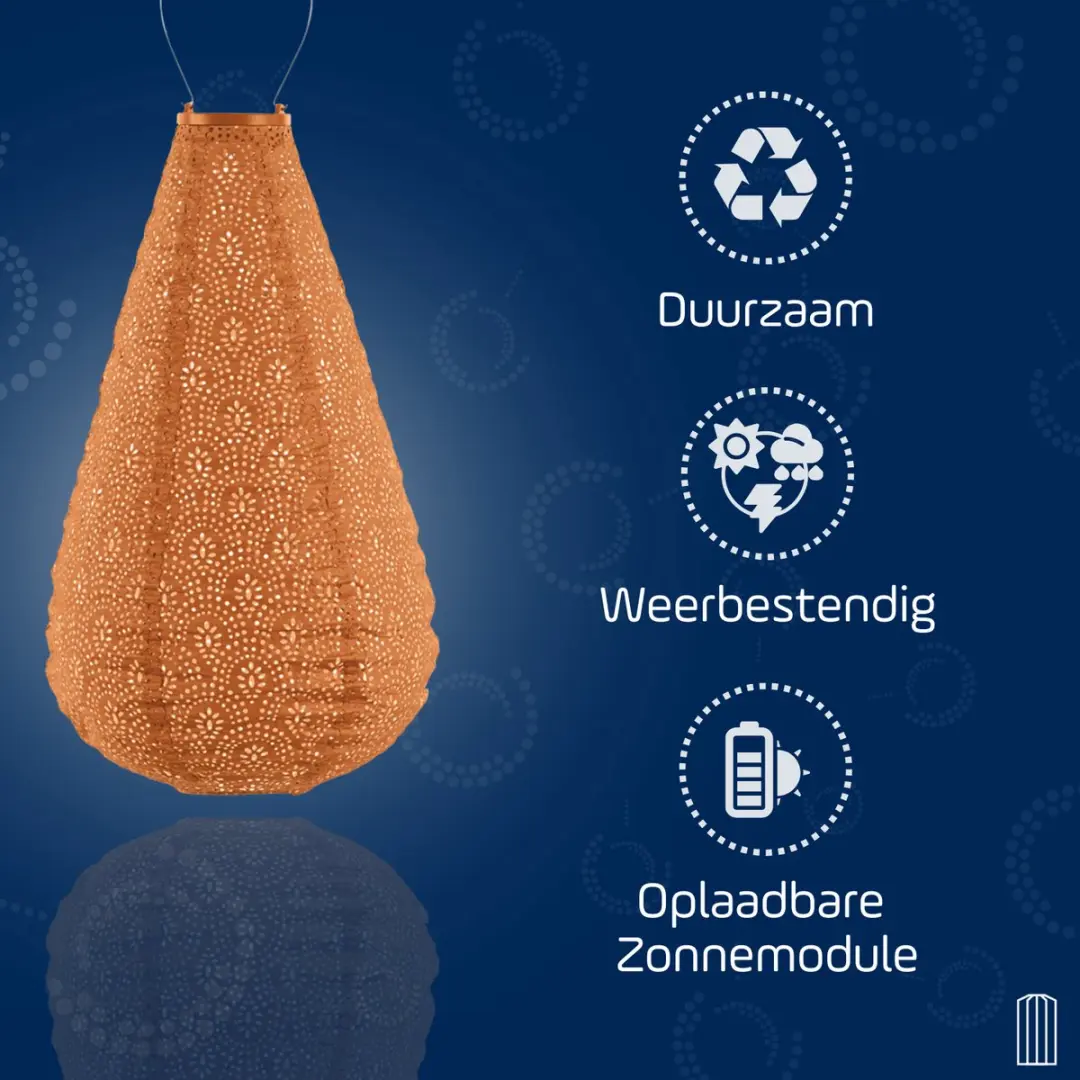 Lumiz Fan Drop Zonne Tuinverlichting 28cm - Oranje