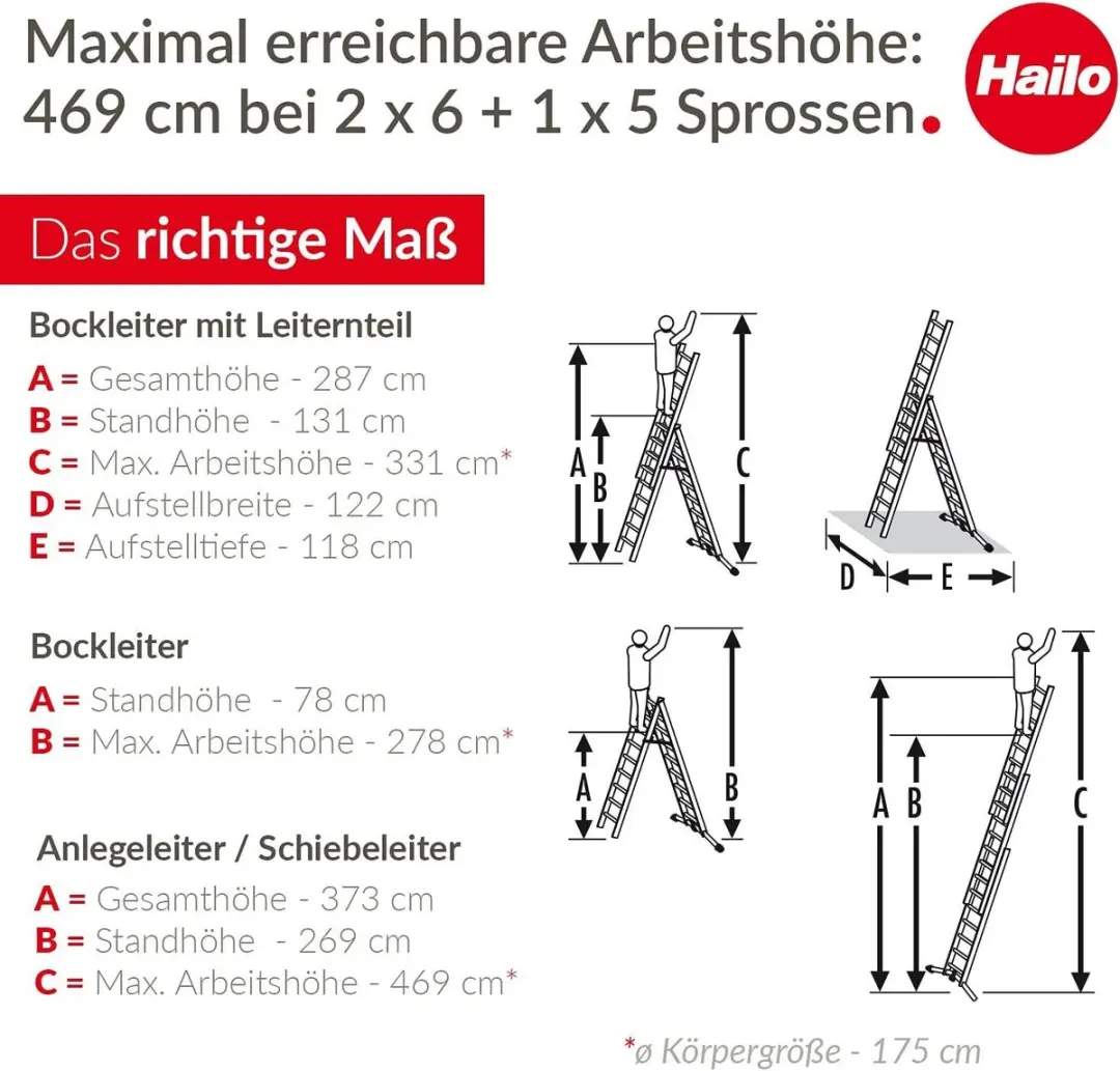 Hailo Alu-Kombileiter ProfiLOT S100 - 17 treden - afbeelding 6 van 6