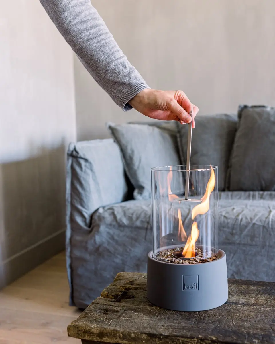 Leeff Stonefire Bio Ethanol Tafelhaard 1L - Grijs