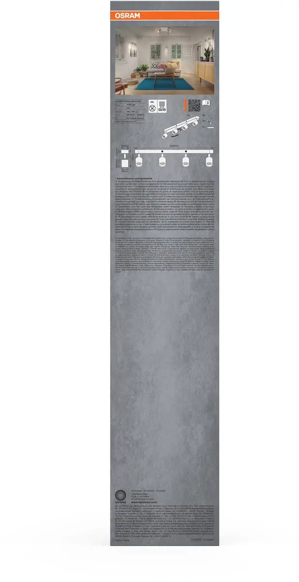 Osram LED Spot Brick Plafondlamp 4xGU10 - Warm wit - Houtdesign - afbeelding 6 van 6