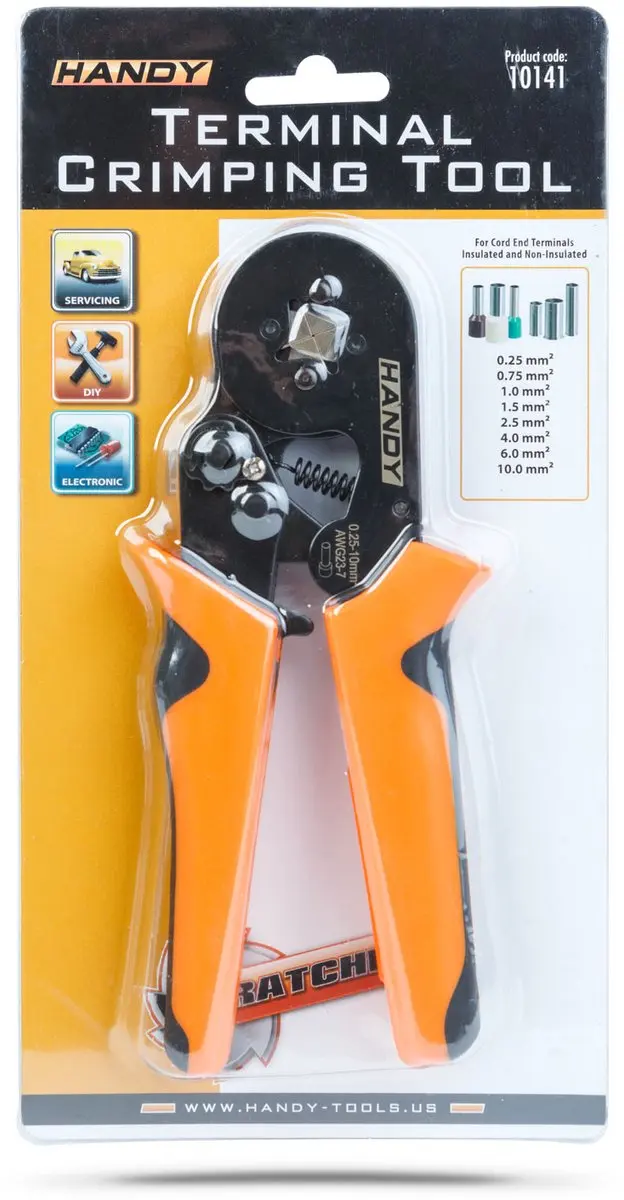 Handy Krimptang 0,25–10mm² - Oranje/Zwart