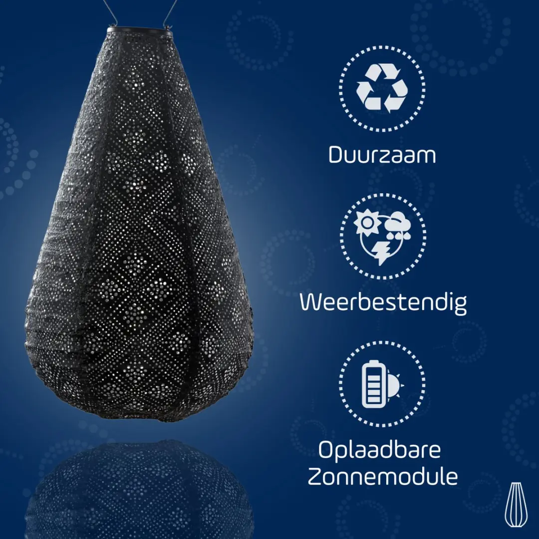 Lumiz Solar Buitenlamp Topaze Drop 28cm - Donker Grijs