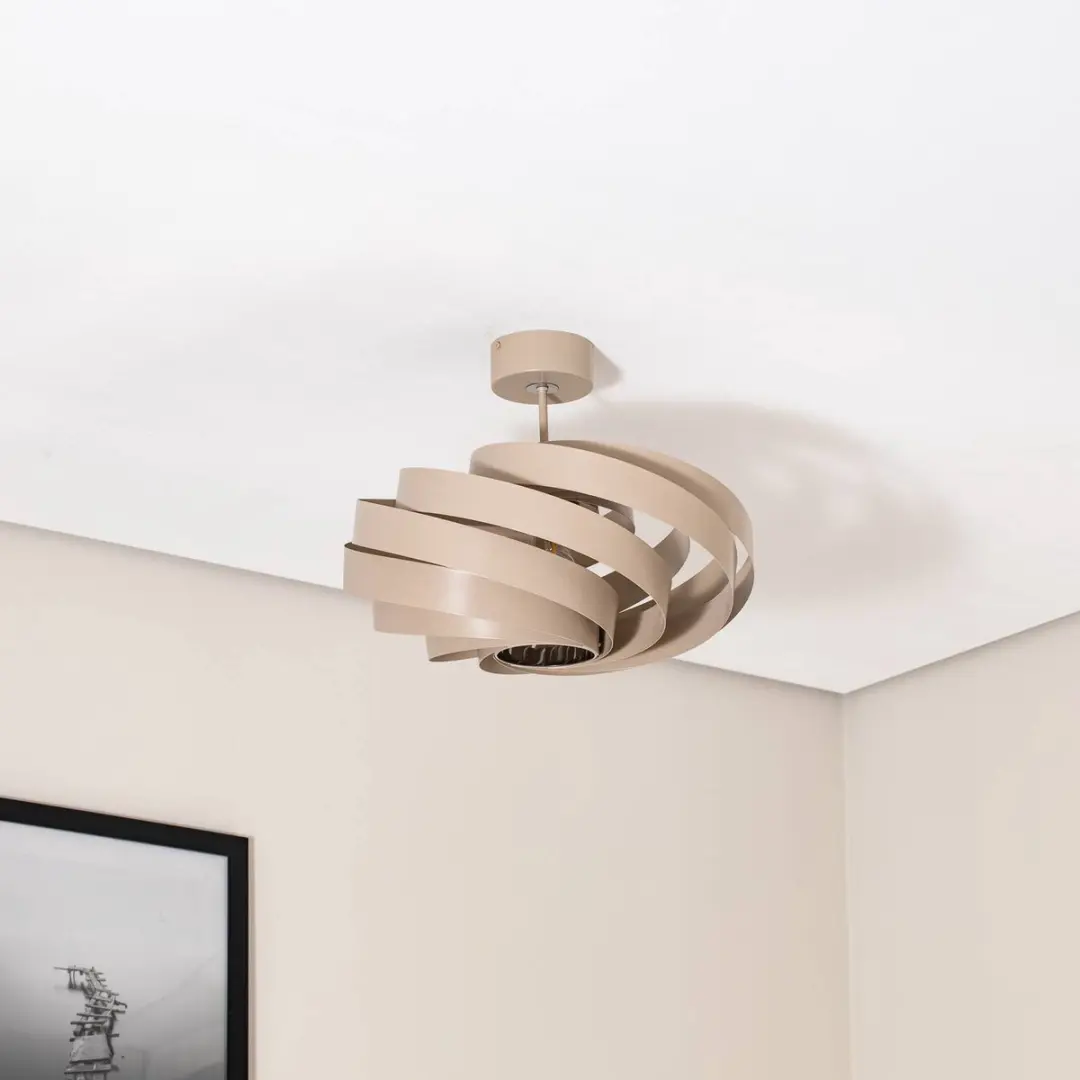 Euluna Plafondlamp Metaal 1 Licht - Ø50cm - Beige - afbeelding 6 van 6