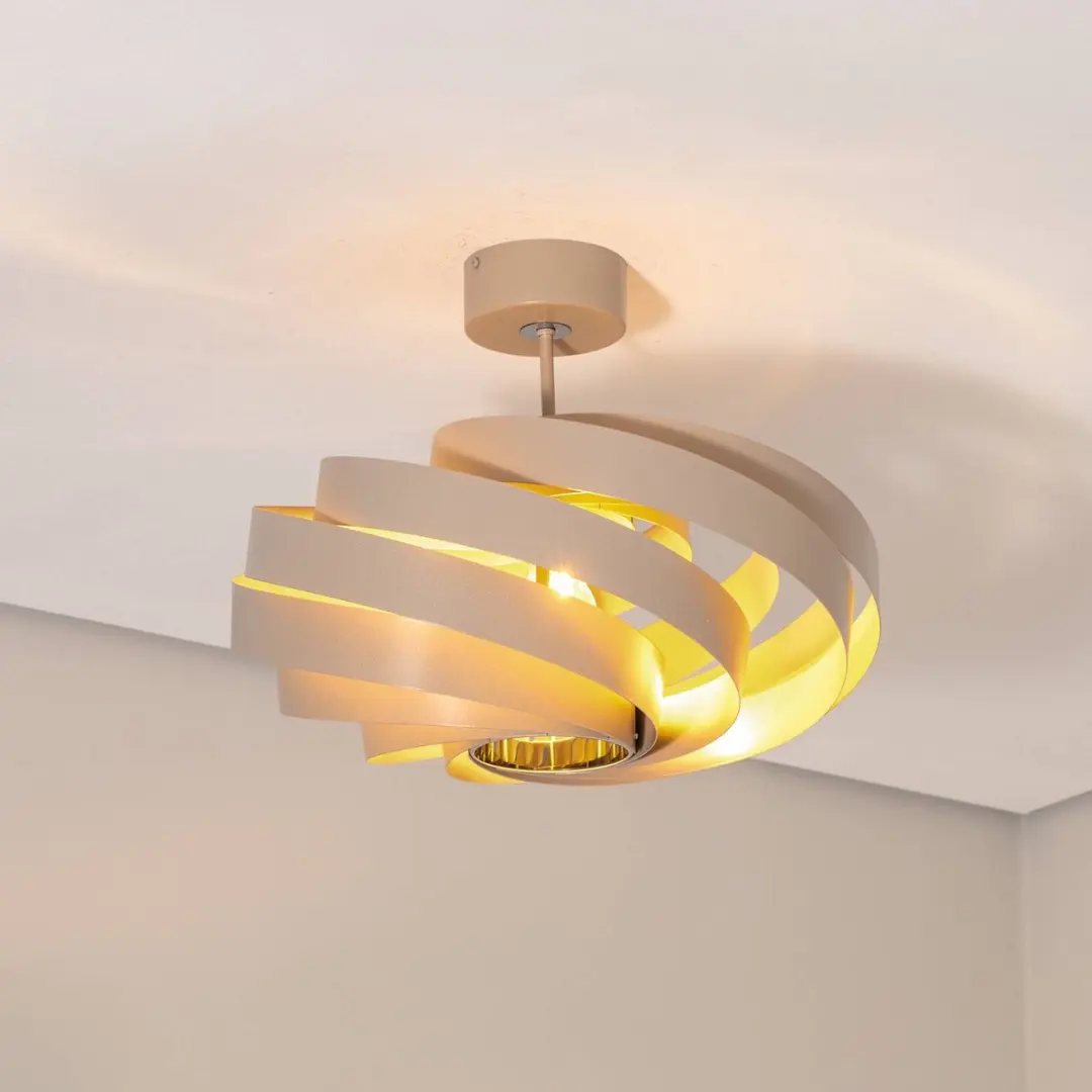 Euluna Plafondlamp Metaal 1 Licht - Ø50cm - Beige