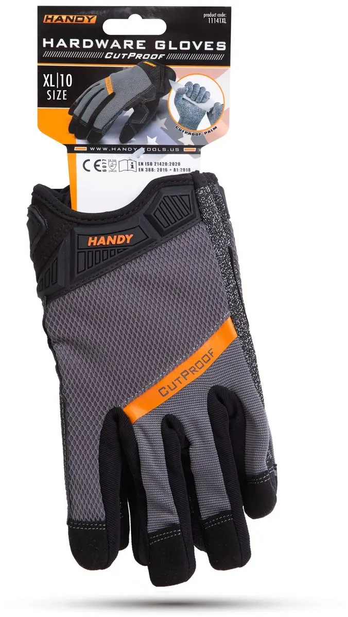 Handy HPPE Aramid Snijbestendige Werkhandschoenen XL - Touchscreen - Zwart