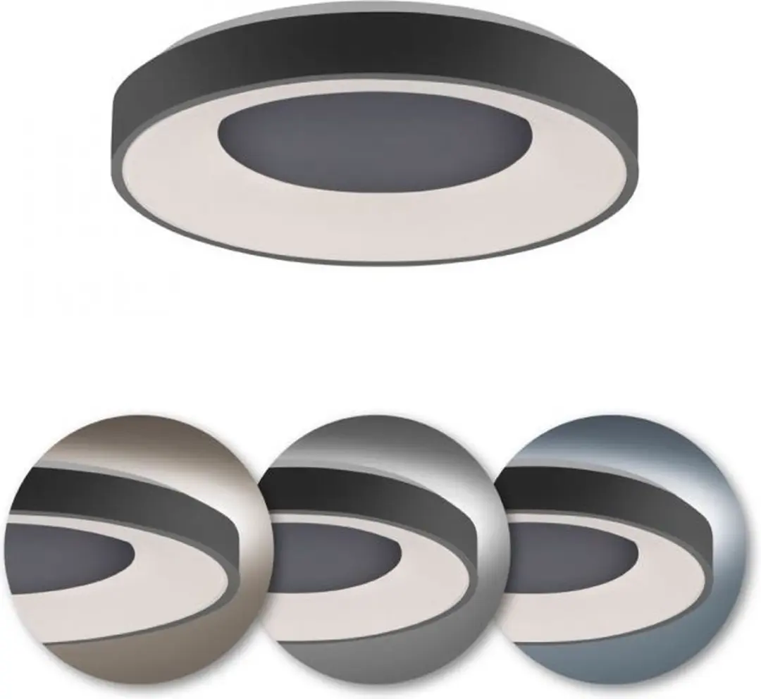 Paul Neuhaus Steffie LED Plafondlamp Ø50cm - Antraciet