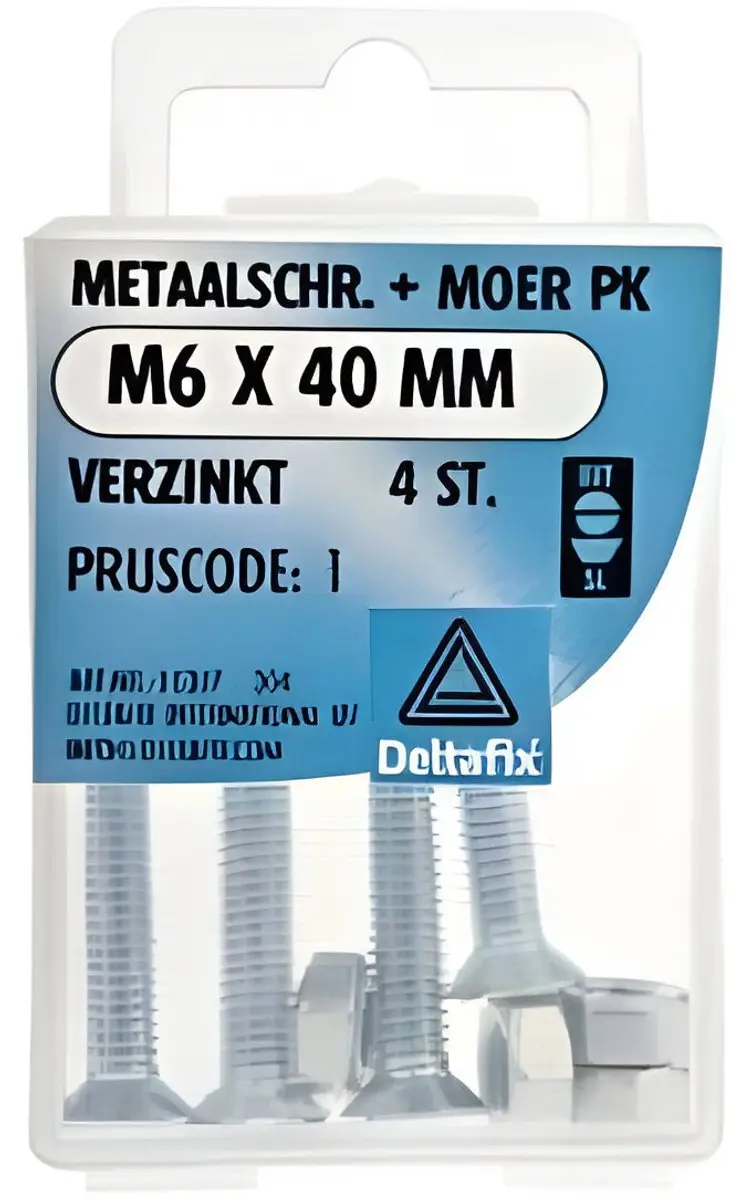 metaalschroeven platkop verzinkt m6x40mm