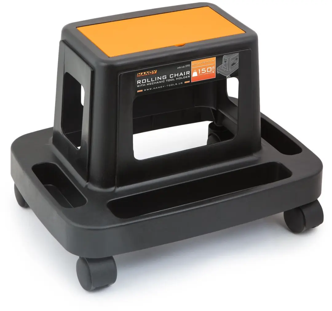 Handy Rijdende Monteurskruk 10998 - Draagvermogen 150kg - Oranje/Zwart