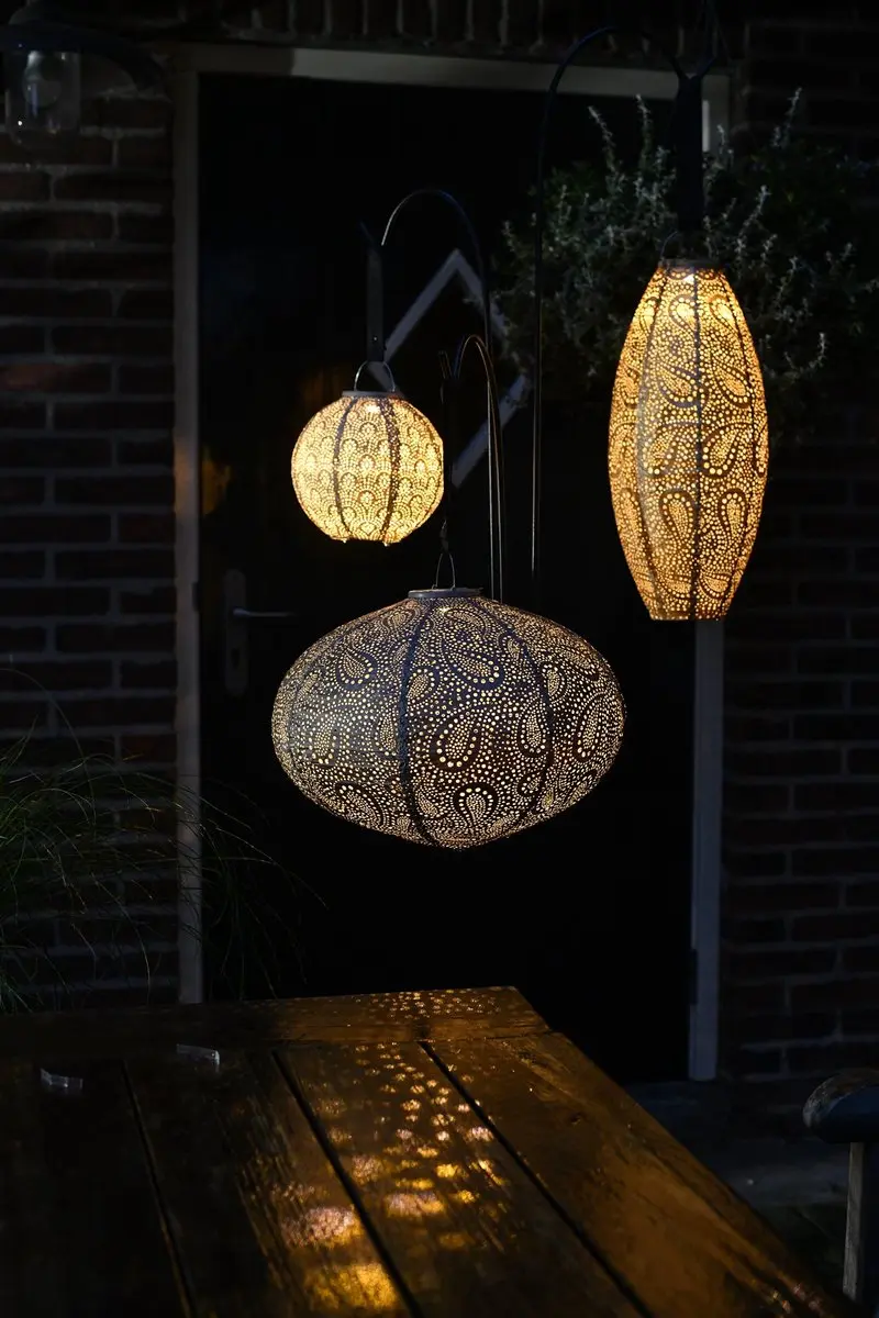 Lumiz Solar Tuinverlichting Paisley Long Oval 20cm - Goud - afbeelding 6 van 6