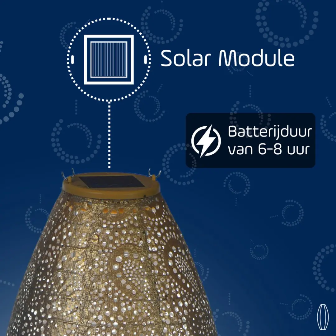 Lumiz Solar Tuinverlichting Paisley Long Oval 20cm - Goud