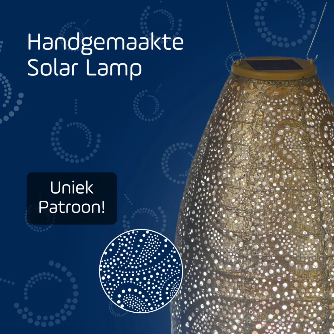 Lumiz Solar Tuinverlichting Paisley Long Oval 20cm - Goud